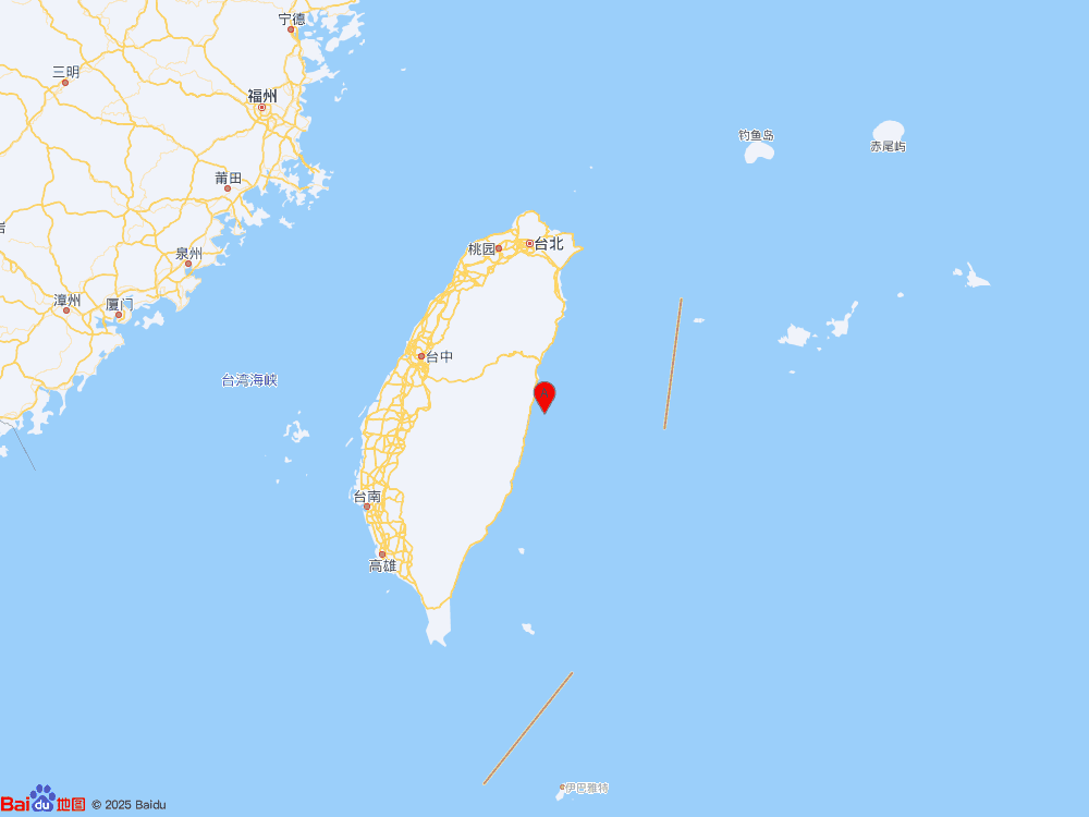 臺灣花蓮縣海域發生4.3級地震