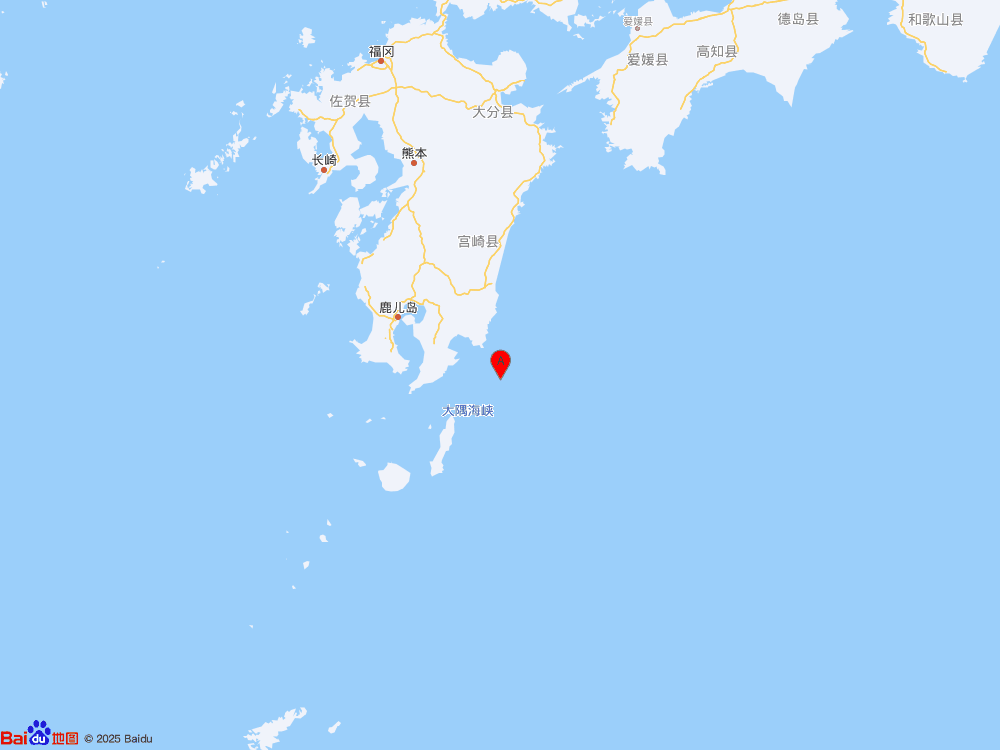 日本九州島附近海域發生6.2級地震