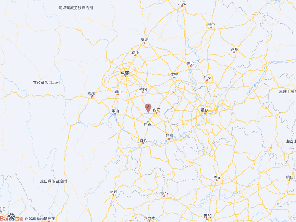 四川內江市資中縣（北緯29.64度，東經104.80度）發生3.1級地震